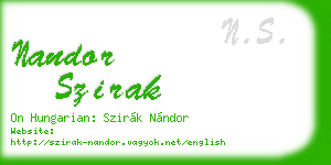 nandor szirak business card