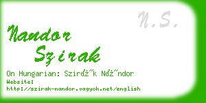 nandor szirak business card